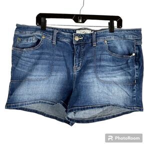 Torrid Jean Shorts Women Plus Sz 20 Mid Rise Boyfriend Stretch Bohemian Biker H4